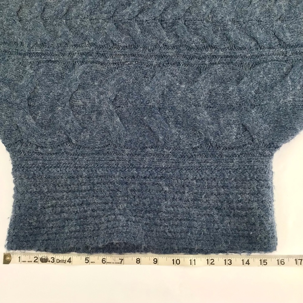 Free People Blue Short Sleeve Bat Wing Acrylic Wool Sweater Top Size Small - Picture 5 of 13